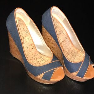 Steve Madden Navy Wedge Sandal